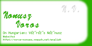 nonusz voros business card